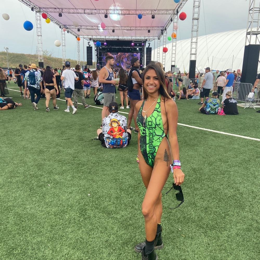Toxic Ravewonderland body suit Neon Green
